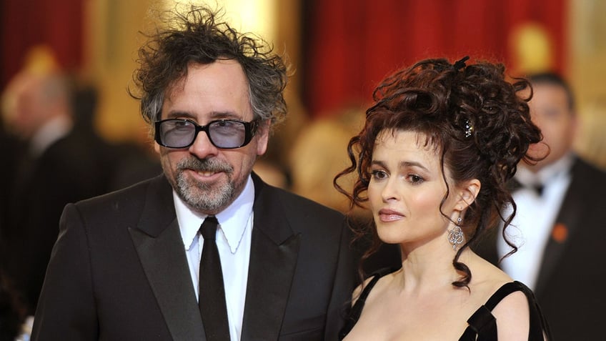 A photo of Tim Burton and Helena Bonham Carter