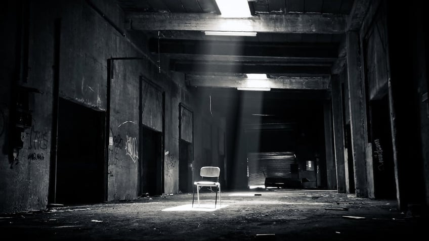a dark warehouse 