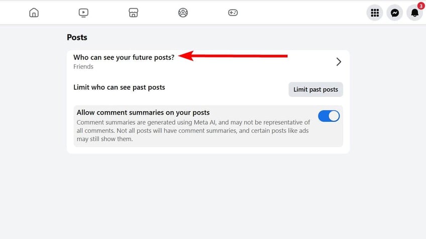 Steps to adjust your Facebook privacy settings.