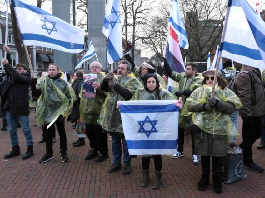 Israel at The Hague protest (Patrick Post / Associated Press)