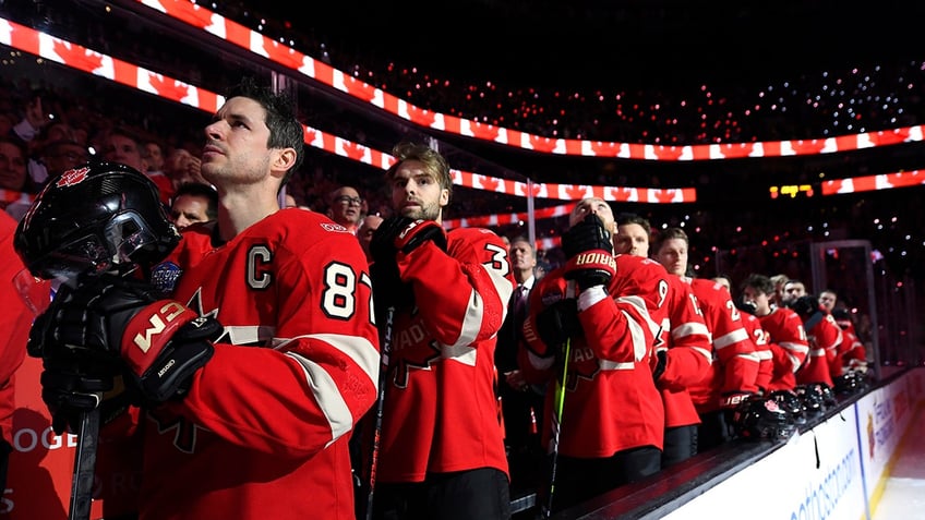 Team Canada during anthem