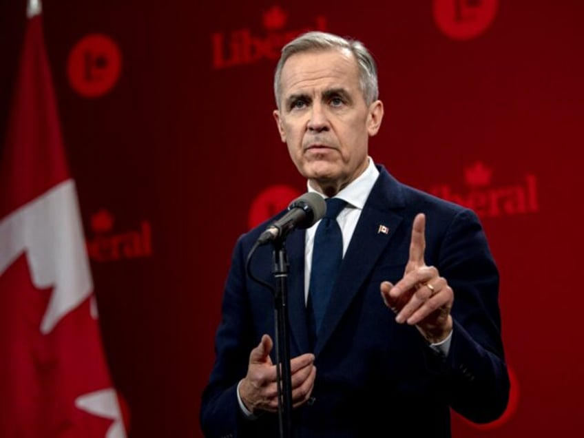 Mark Carney, former governor of the bank of Canada, speaks during a press conference follo