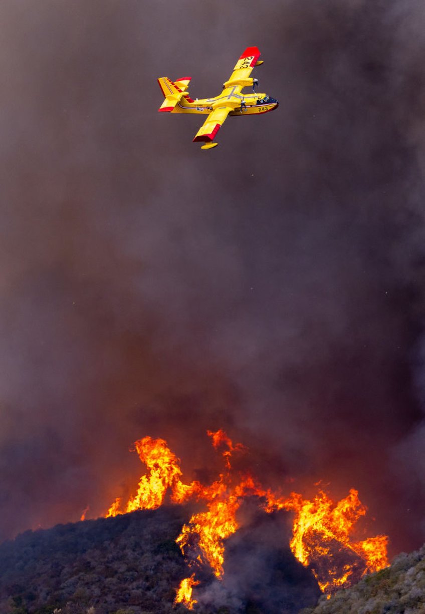 canadian super scooper aircraft grounded after colliding with drone over los angeles wildfires