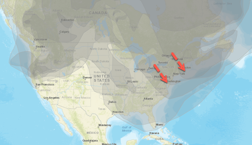 canadian wildfire smoke pours into us northeast 