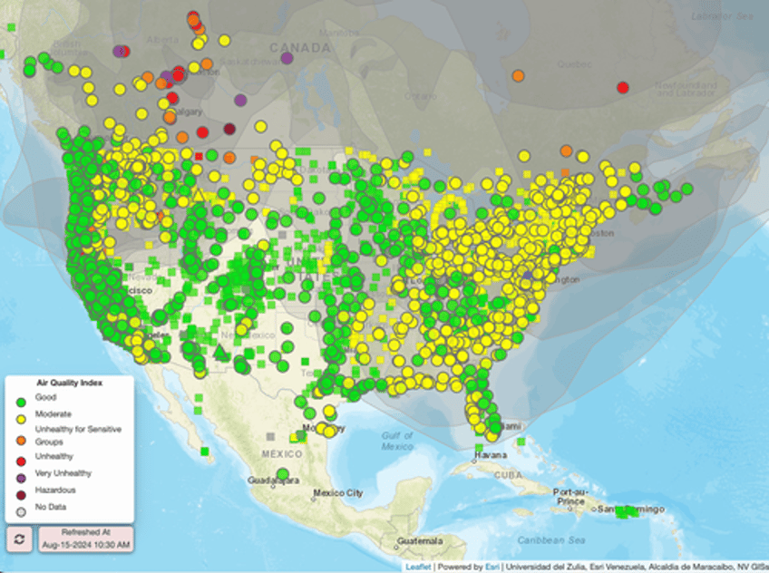 canadian wildfire smoke pours into us northeast 