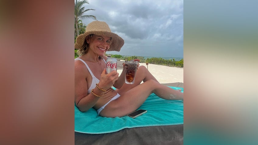 Bure posted a series of photos from her beach day including one of her in a white bikini.