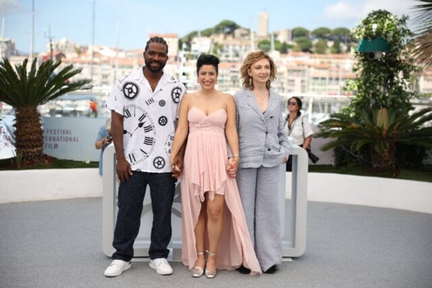 Oh mama: (From L) Nigerian actor Martin Obgu, Israeli director Or Sinai and Israeli-Belaru