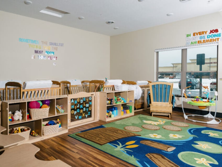 An empty classroom at the Discover Magical Moments childcare facility in Rochester, Minnes