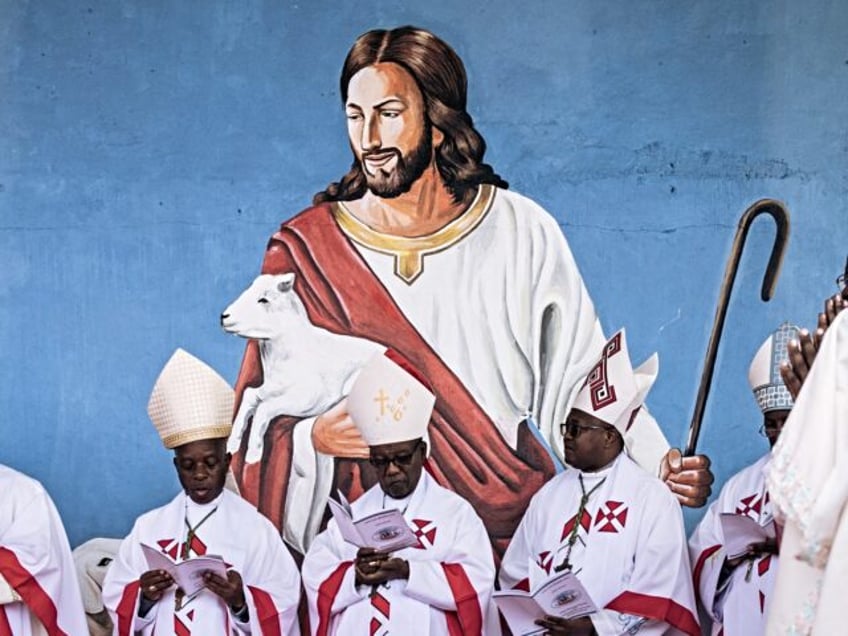 Catholic bishops attend a mass for peace in Goma, eastern Democratic Republic of Congo, on