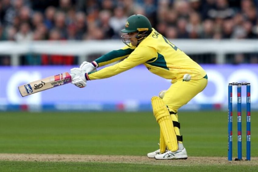 Cut above: Australia wicketkeeper Alex Carey on his way to 77 not out in the 3rd ODI again