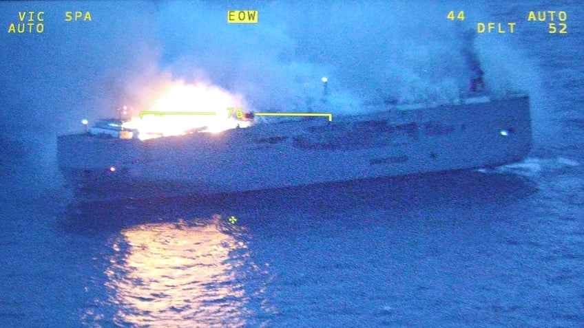 cargo ship caught ablaze off dutch coast 1 dead and more injured coast guard says