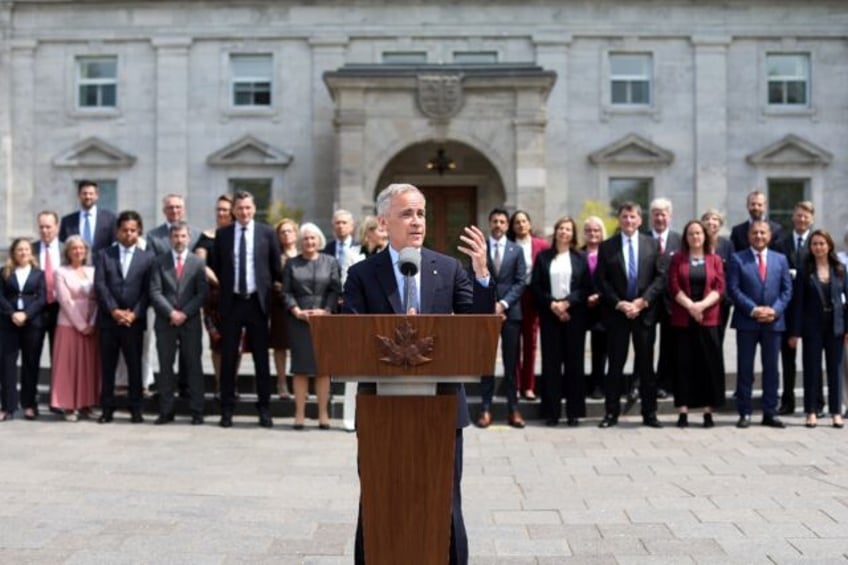 Canadian Prime Minister Mark Carney speaks in Ottawa after his cabinet was sworn in