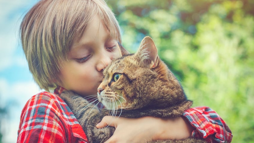 Boy with cat