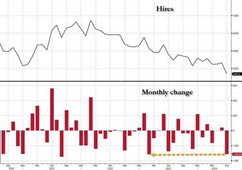 catastrophic jolts private sector job openings plunge offset by bizarre surge in government openings as hiring quits crater