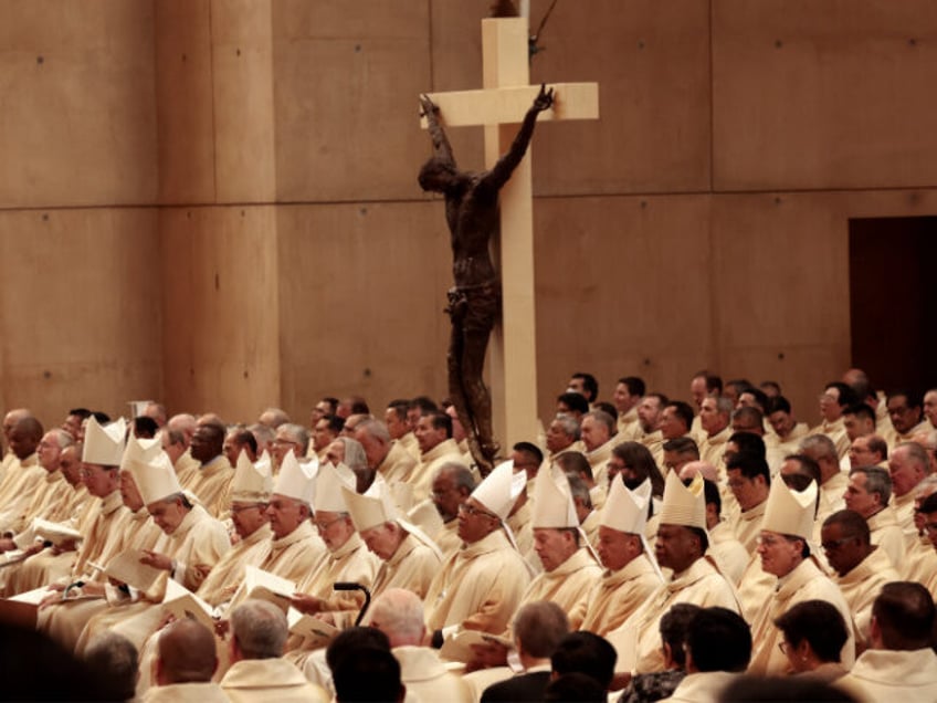 Priest fill the Cathedral of Our Lady of the Angels as Archbishop José H. Gomez presided