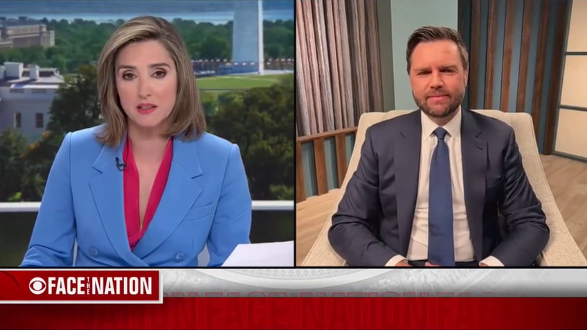 Margaret Brennan and JD Vance on CBS