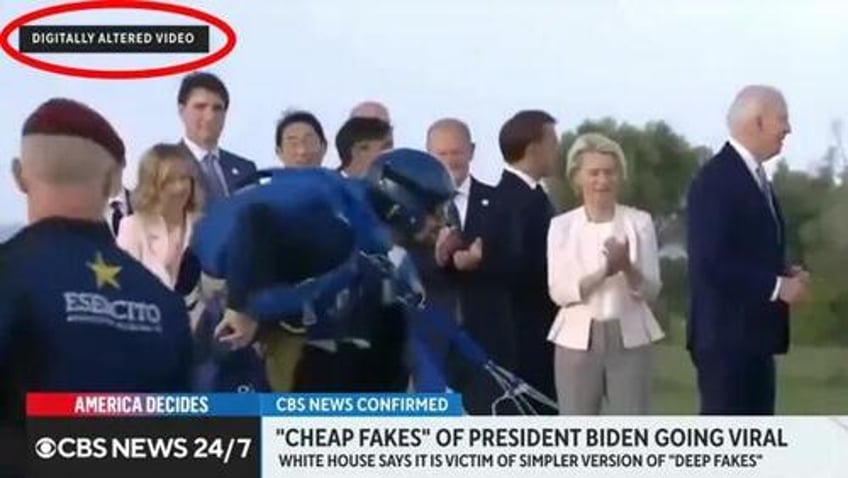 cbs news claims original video of biden wandering off was digitally altered