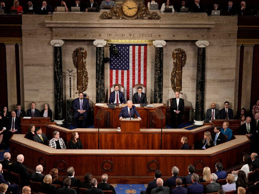 President Donald Trump's addresses a joint session of Congress at the Capitol in Washingto