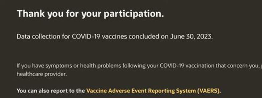 cdc now refusing new covid vaccine adverse event reports in its v safe program