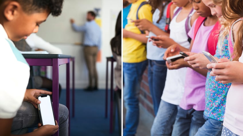 phone ban split kids on phones in school