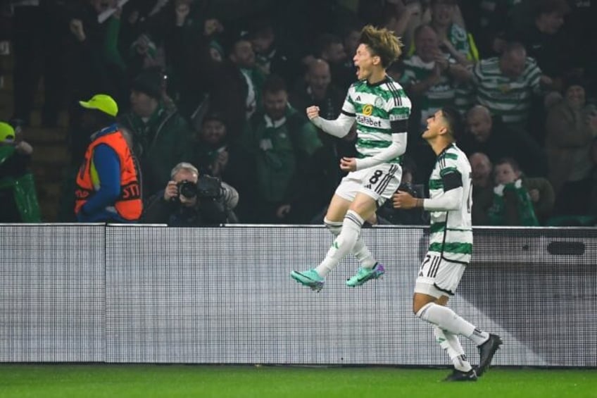 Kyogo Furuhashi (left) scored the decisive goal in Celtic's 2-1 win over Rangers