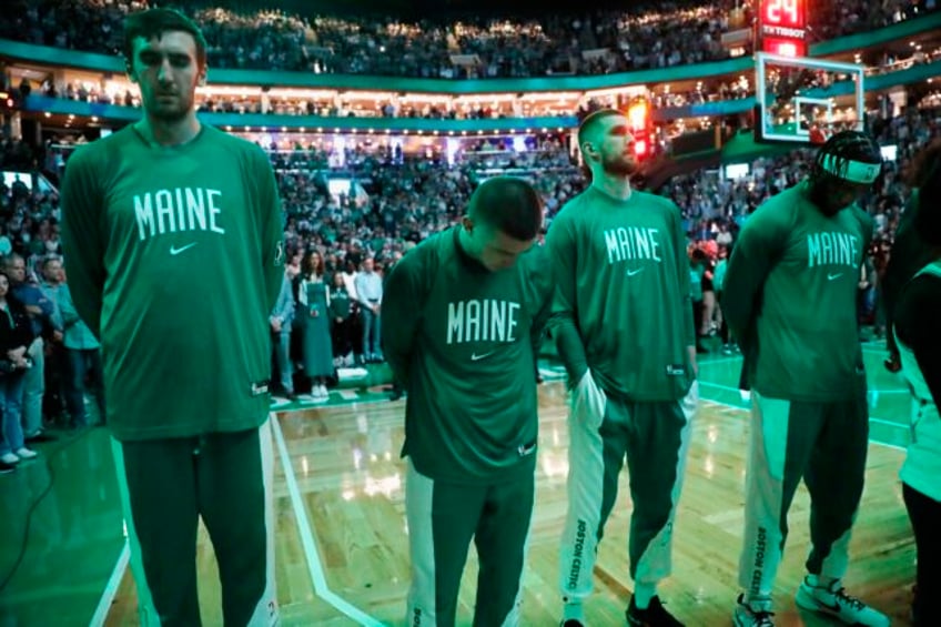 celtics honor maine mass shooting victims with moment of silence special jersey patch