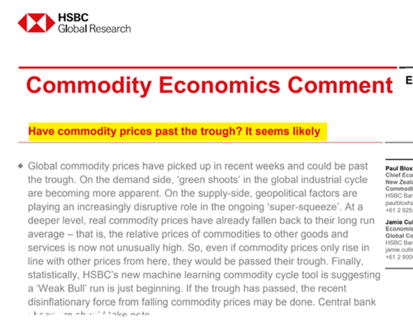 central bank observers take note hsbc warns weak bull commodity run has begun