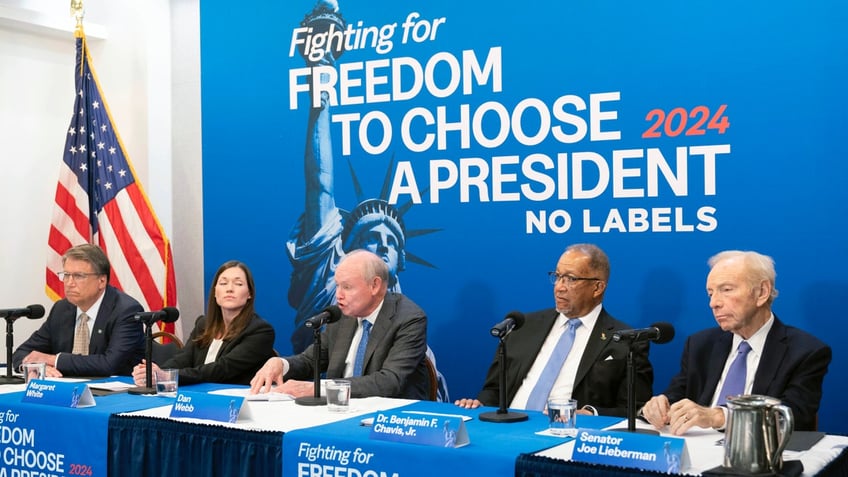 No Labels holds a news conference in DC