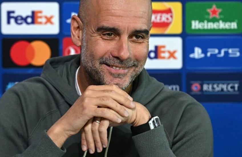 Manchester City manager Pep Guardiola speaks to the press on the eve of his side's Champio