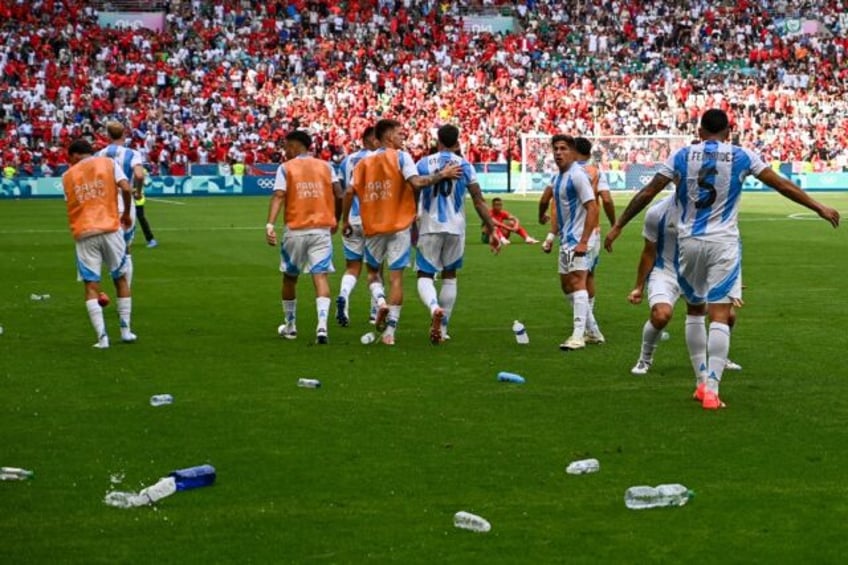 Water bottles were thrown at the Argentina players after the South American nation thought