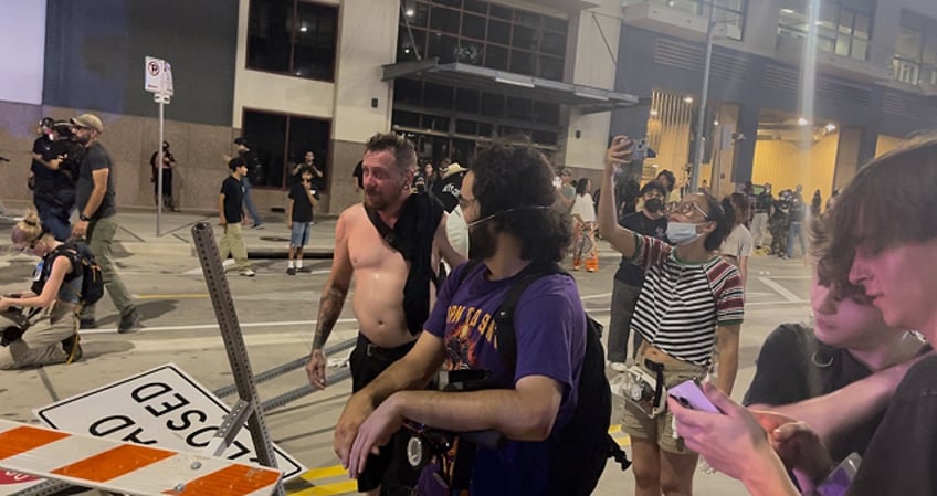 chaos erupts as no kings demonstrators leave texas capitol grounds for street protest