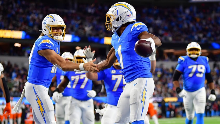 Chargers celebrate touchdown