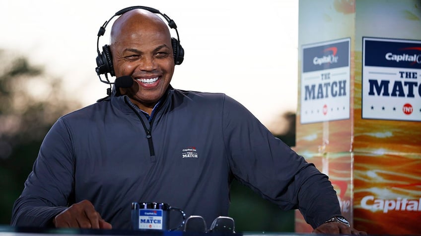 Charles Barkley smiles at The Match