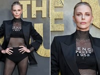 Charlize Theron turns heads in sheer fishnet catsuit ahead of milestone 50th birthday