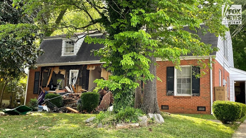 The home where four law enforcement officers were killed remains destroyed in Charlotte, North Carolina