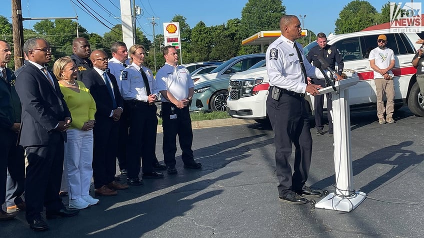 Chief Jennings speaking to the press