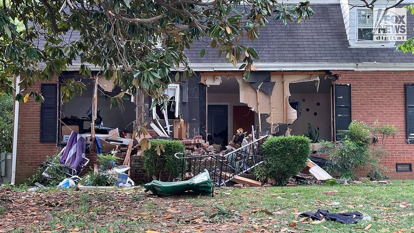 The home where four law enforcement officers were killed remains destroyed in Charlotte, North Carolina