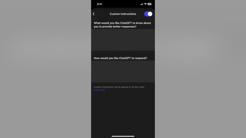chatgpt ios app how to use custom instructions