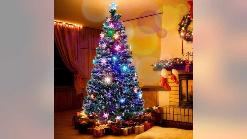 Fiber optic trees offer a unique and colorful option for holiday decor.