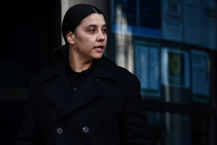 Chelsea's Australian striker Sam Kerr leaves Kingston Crown Court on February 6, 2025