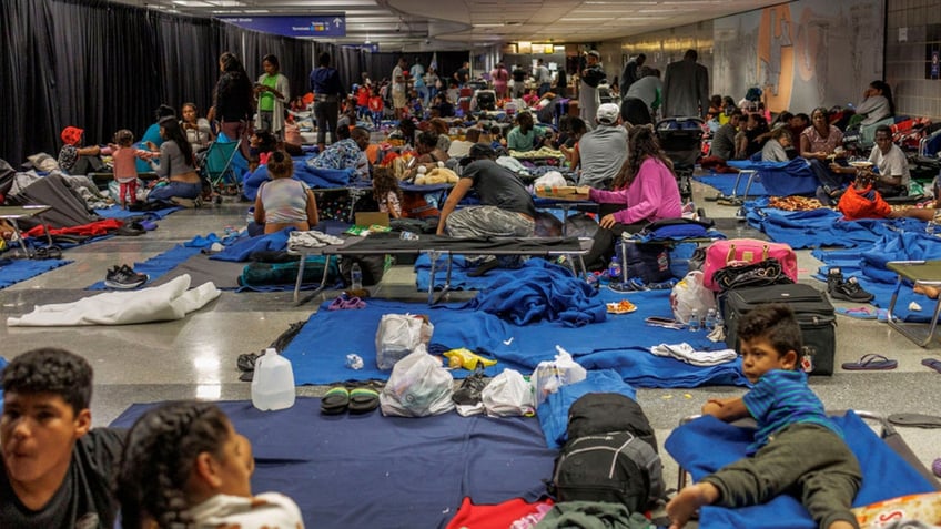 Makeshift migrant shelters