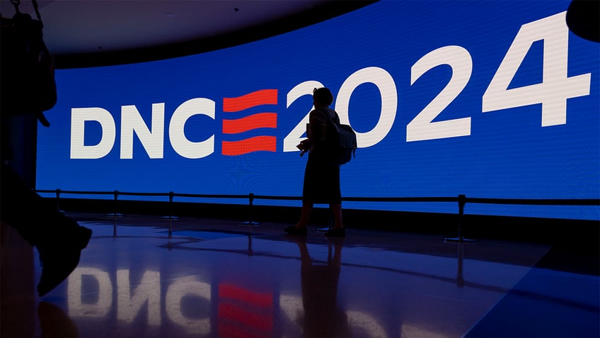 Democratic National Convention signage at Chicago's United Center