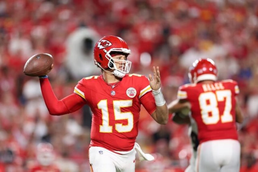 Patrick Mahomes passes during Kansas City's season-opening win over Baltimore on Thursday