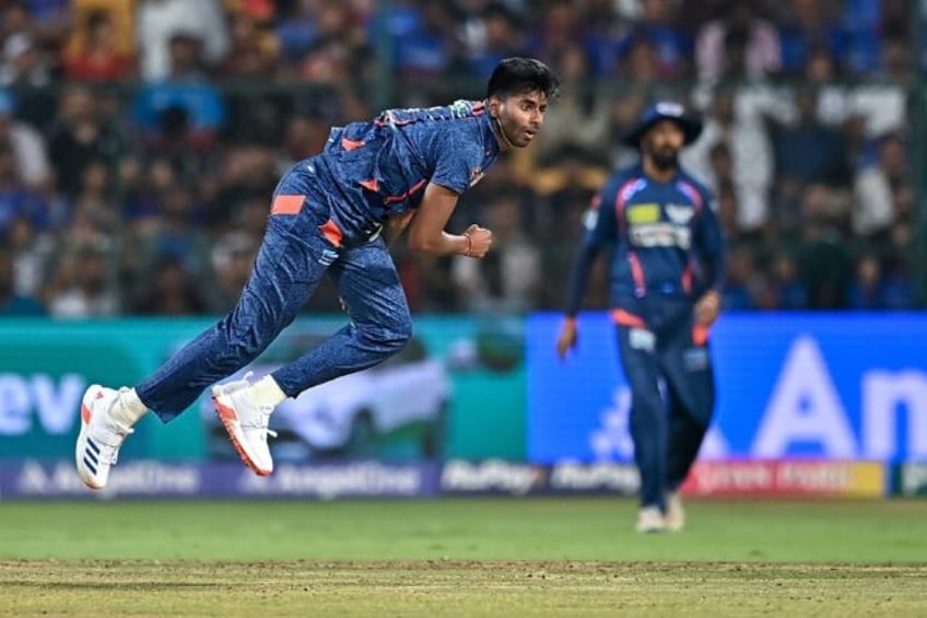 Lucknow Super Giants' Mayank Yadav bowls against Royal Challengers Bengaluru, where he was