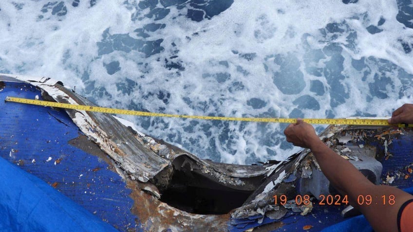 Damaged Philippines coast guard vessel