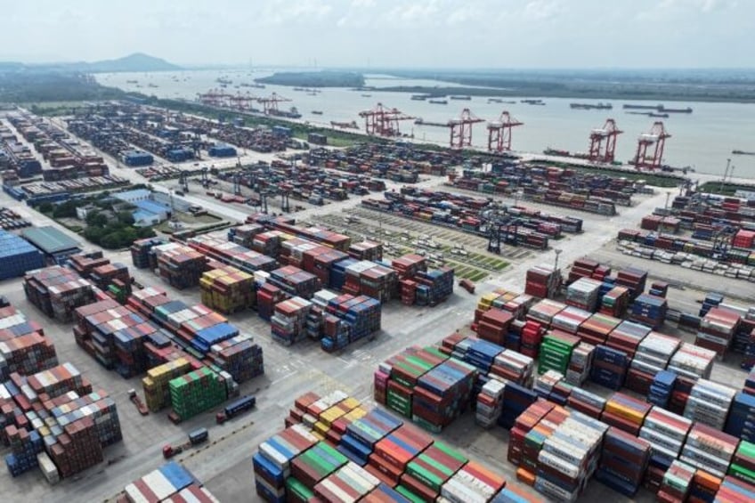 china exports imports fall again in august but pace slows