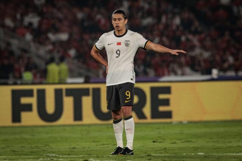 China forward Zhang Yuning during the defeat in Jakarta
