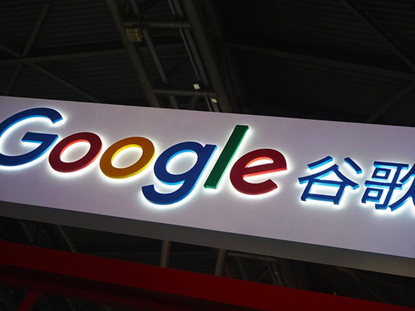 Photo taken on July 6, 2023 shows the Google logo at an exhibition in Shanghai, China. Oct