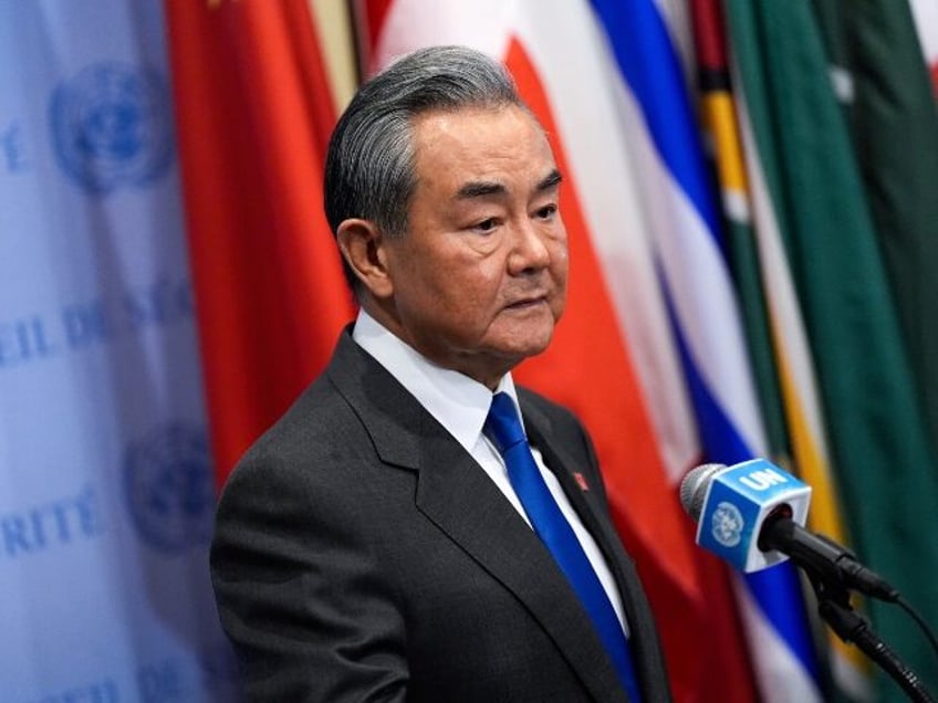 China's Foreign Minister Wang Yi speaks following a United Nations Security Council m