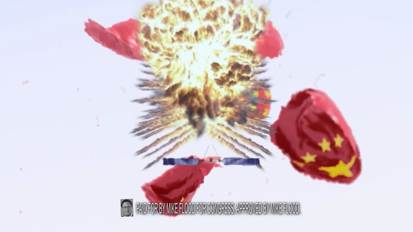 Chinese spy balloon explodes in ad